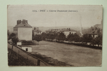Postcard PC Diez 1919-1930 military Camp Douaumot houses french occupation Town architecture Rheinland Pfalz